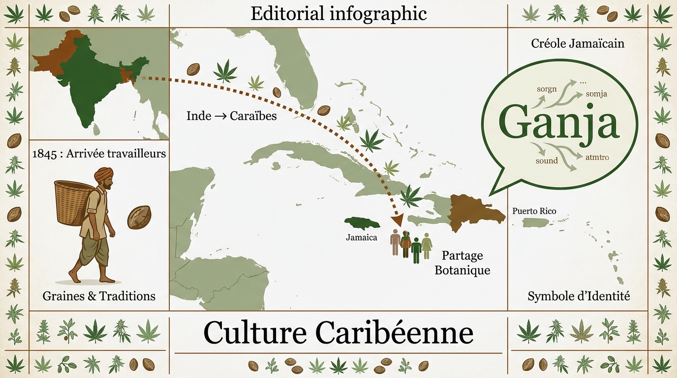 Travailleurs indiens introduisant la culture du cannabis en Jamaïque au XIXe siècle