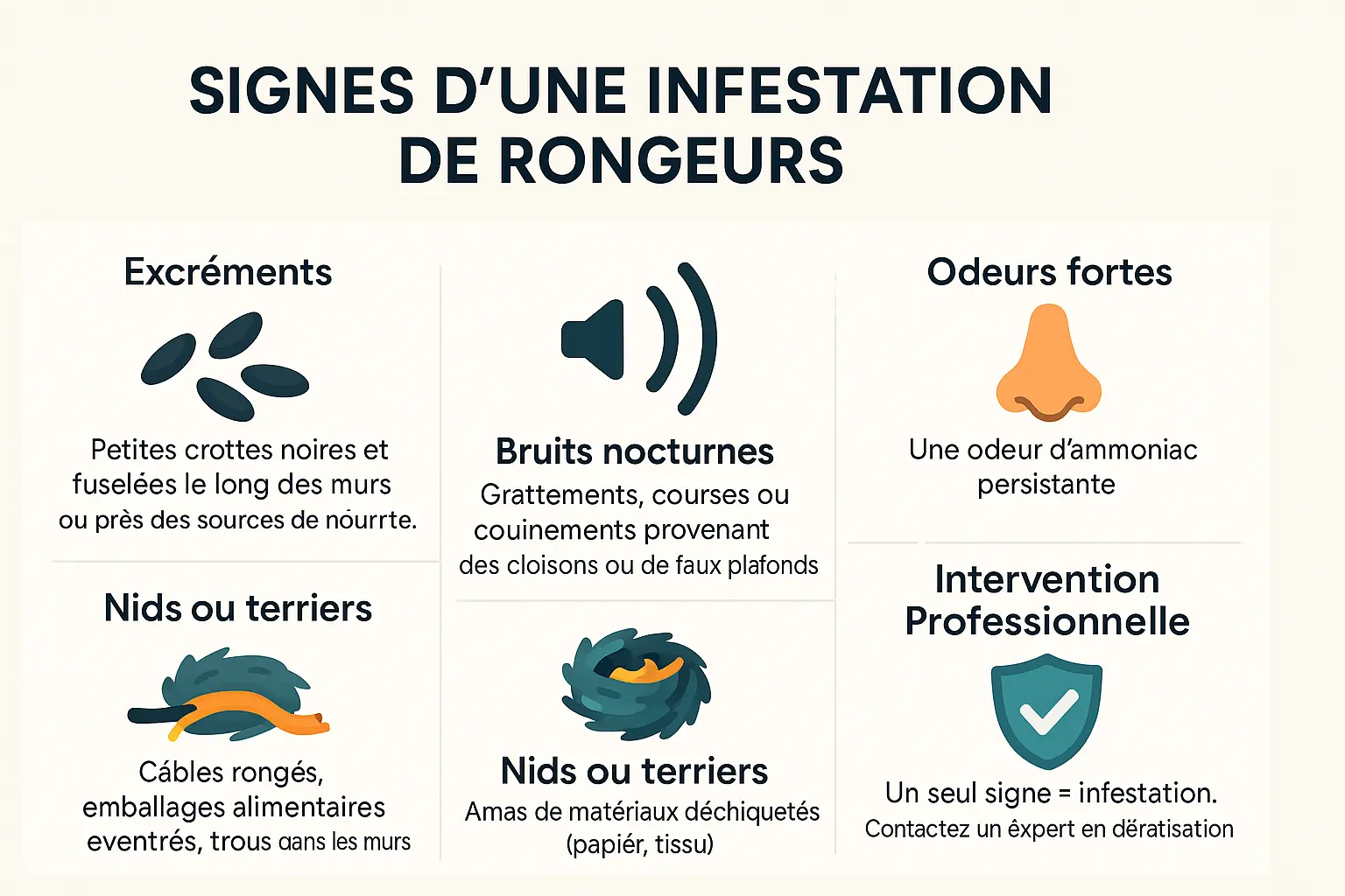 Signes d'infestation de rongeurs
