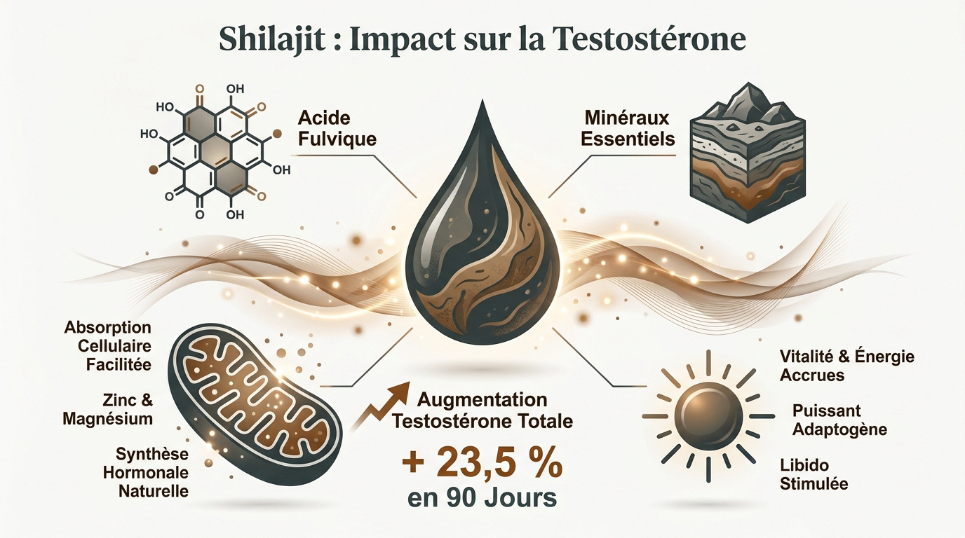 Shilajit purifié pour l'augmentation de la testostérone et de la vitalité masculine