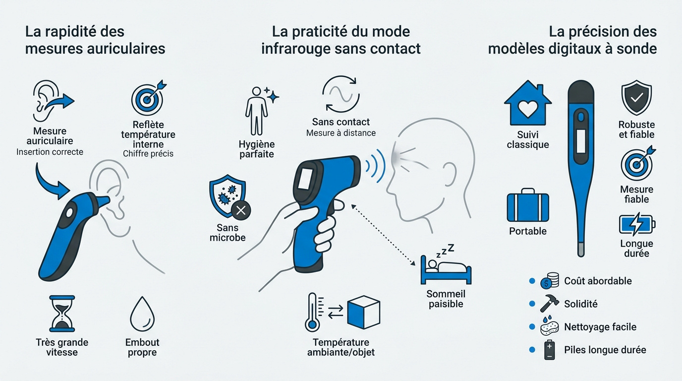 Comparatif des technologies de thermomètres