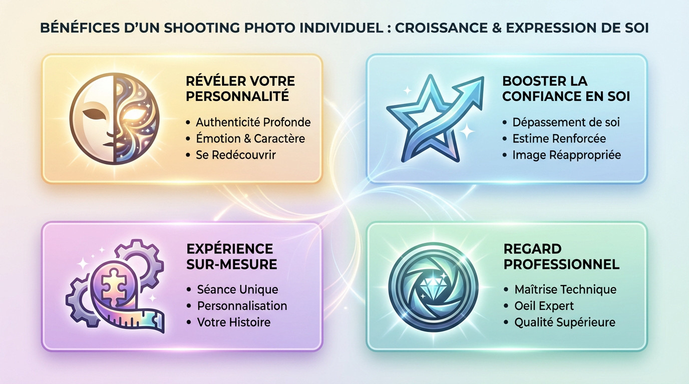 Photographe professionnel à Lyon réalisant un shooting individuel pour valoriser la confiance en soi