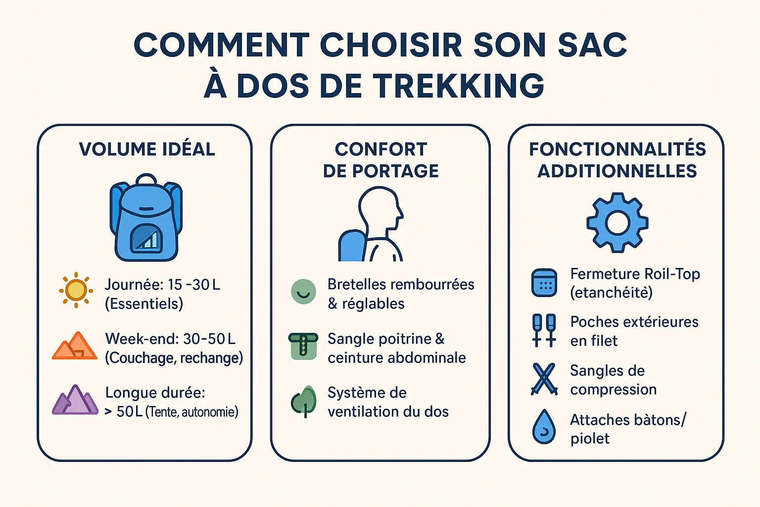 Illustration d'un sac à dos étanche en randonnée