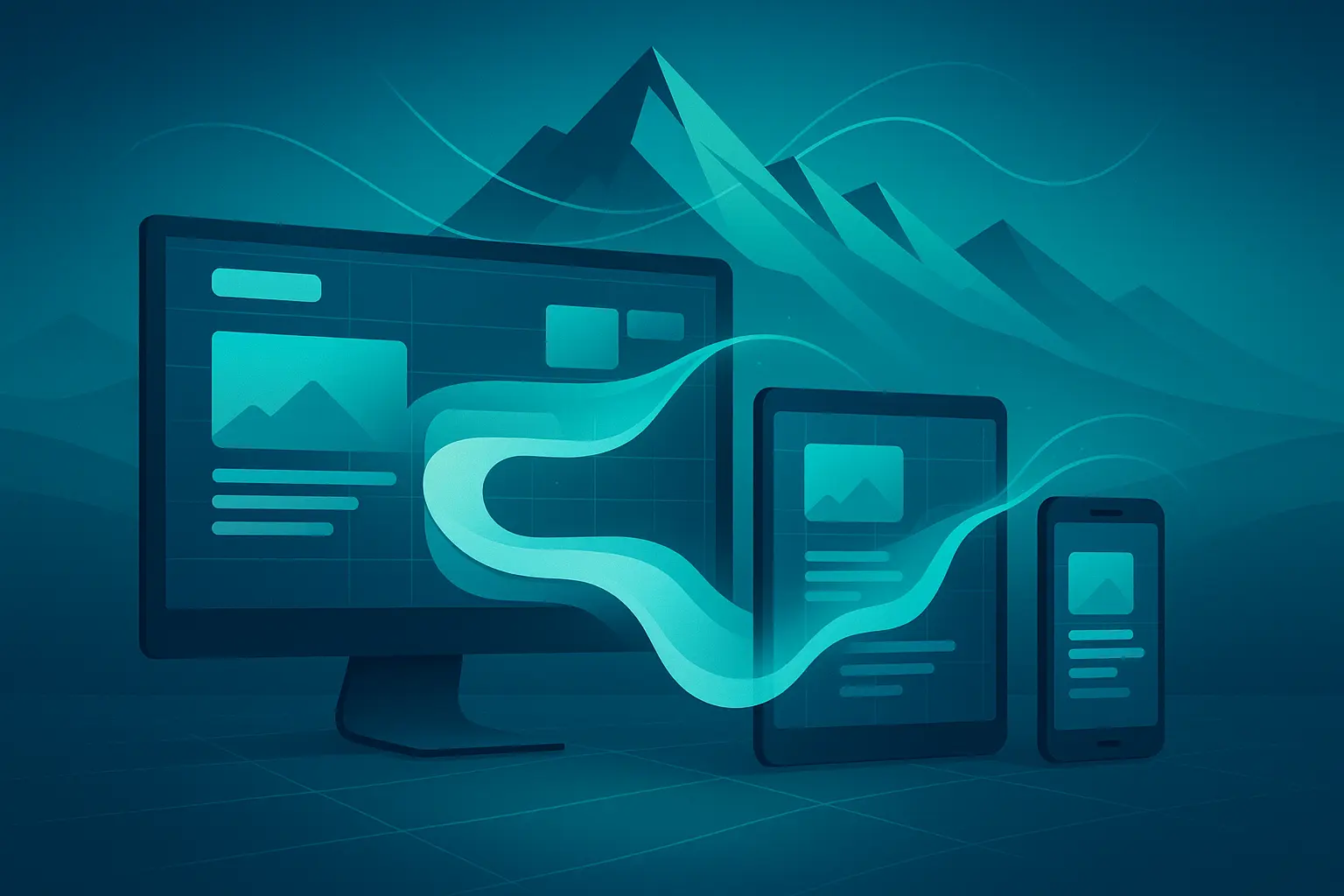 Illustration d'un design responsive comparé à l'eau s'adaptant à son contenant