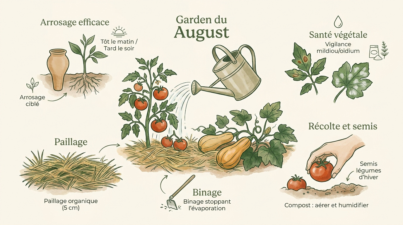 Entretien du potager et arrosage des légumes en été