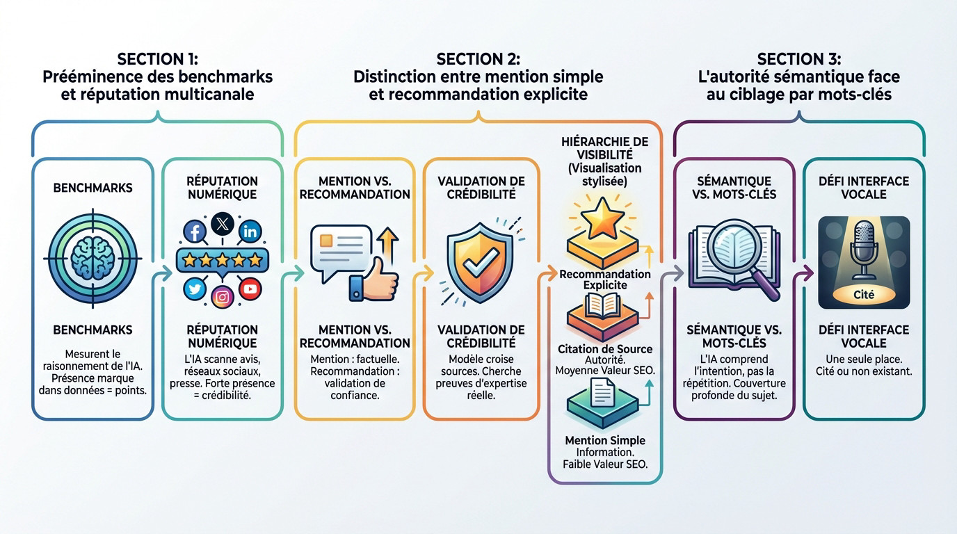 Critères de sélection des LLM pour la visibilité des marques