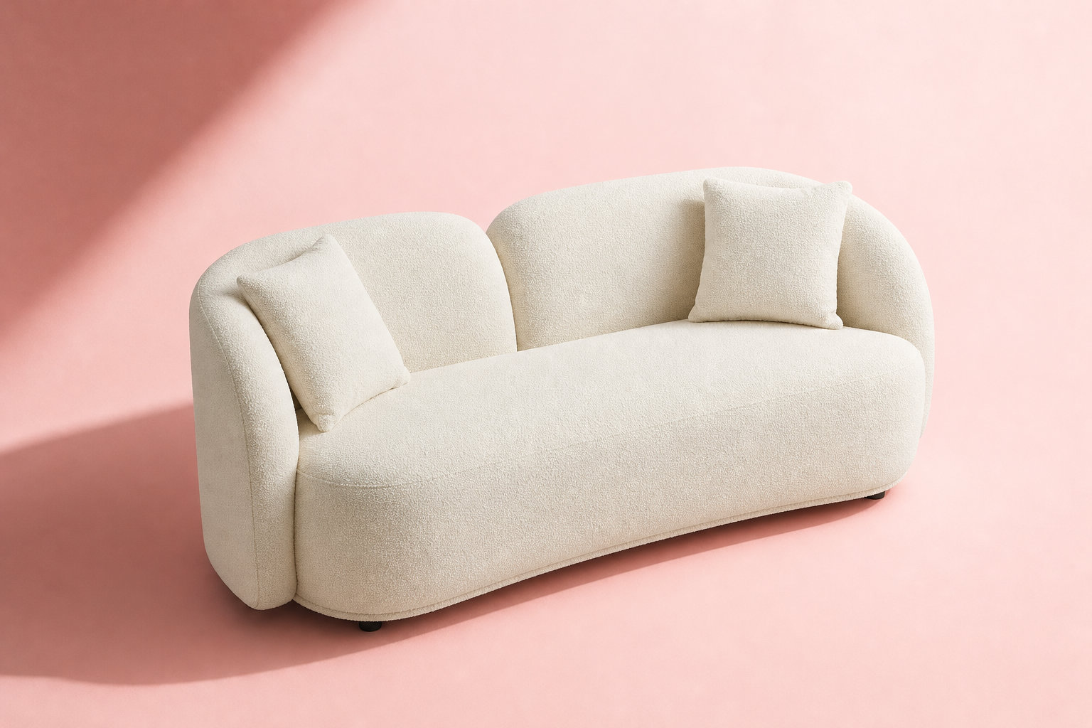 Canapé LINORIA blanc : la pureté d'une assise courbe accessible