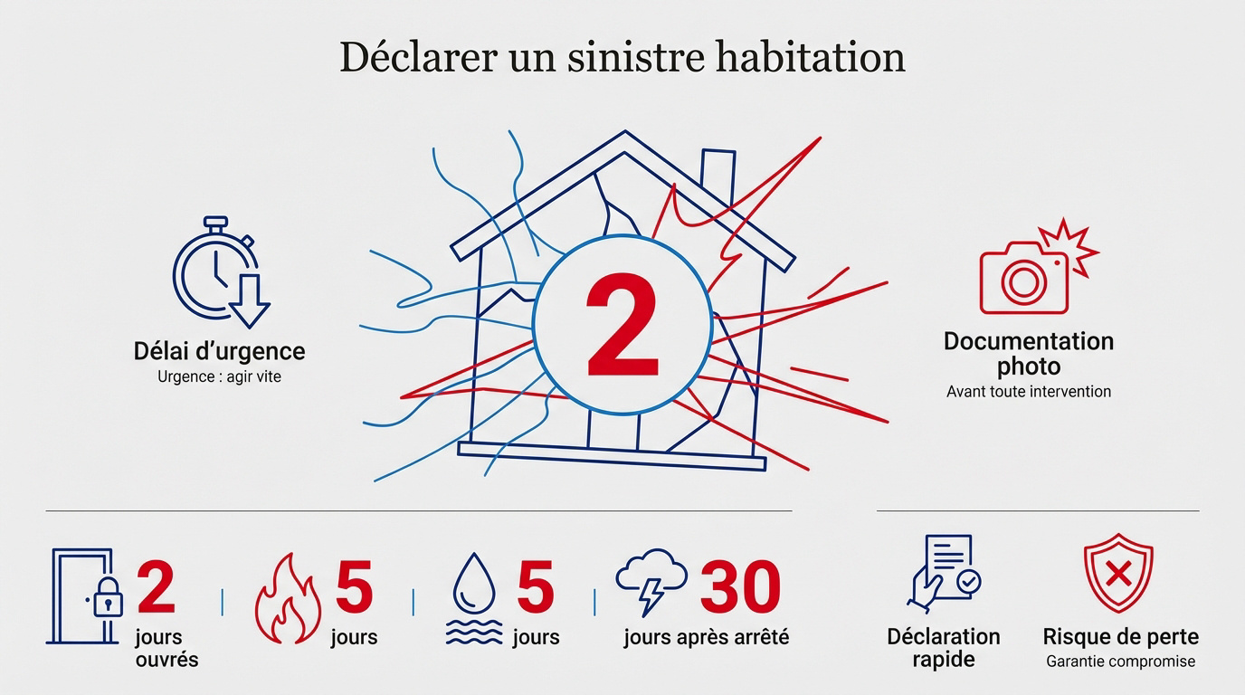 Procédure et délais pour la déclaration d'un sinistre assurance habitation