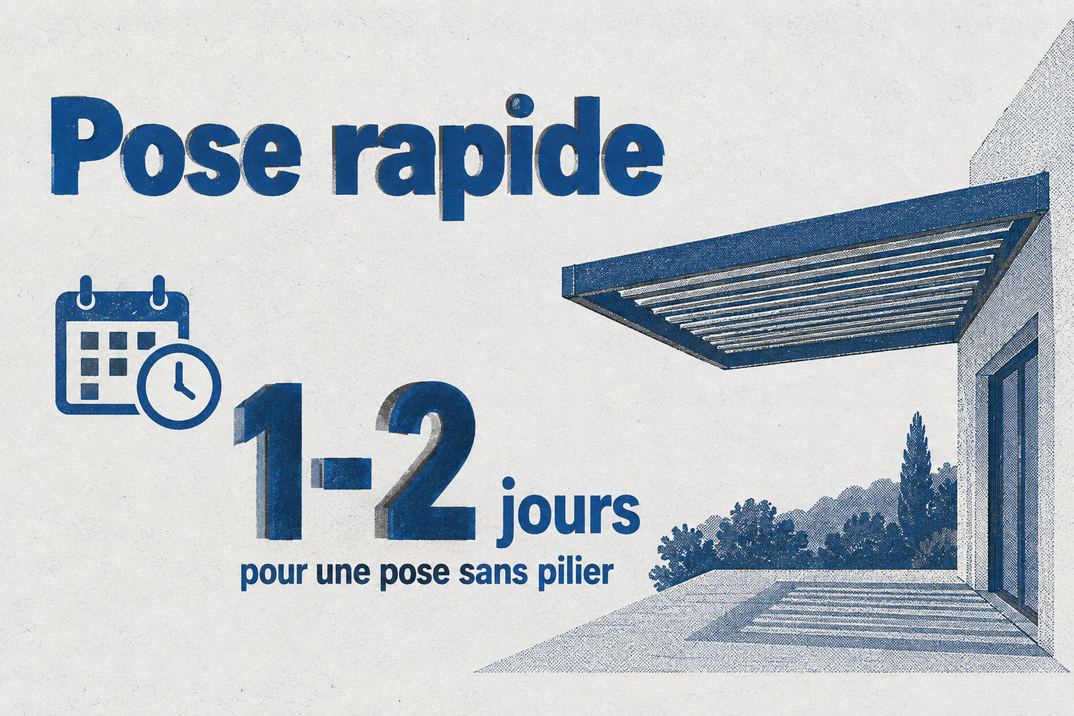 Une pose de portail sans pilier se réalise en 1 à 2 jours, contre plusieurs semaines pour une solution béton.