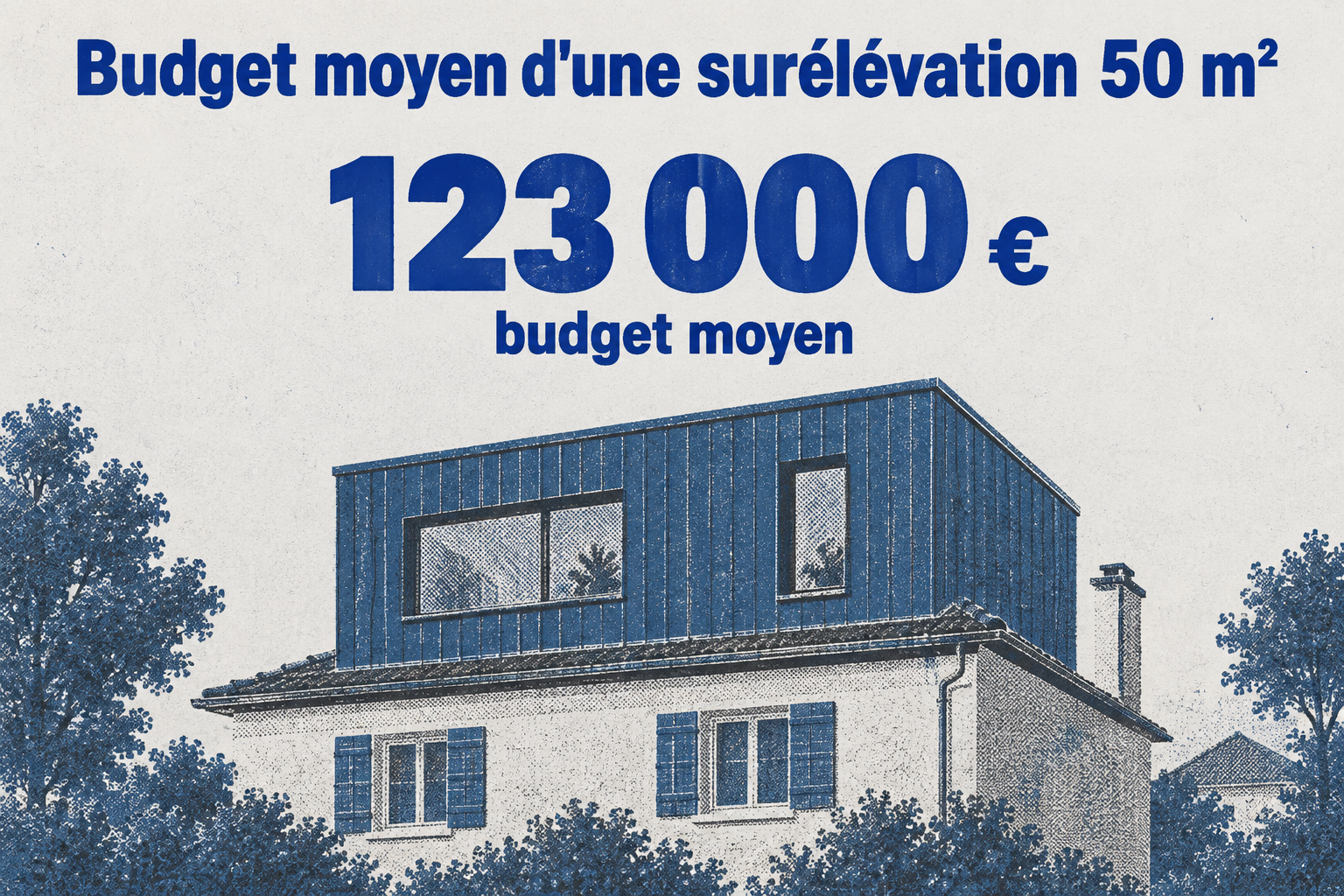 Le budget moyen d'une surélévation de 50 m² est de 123 000 euros.