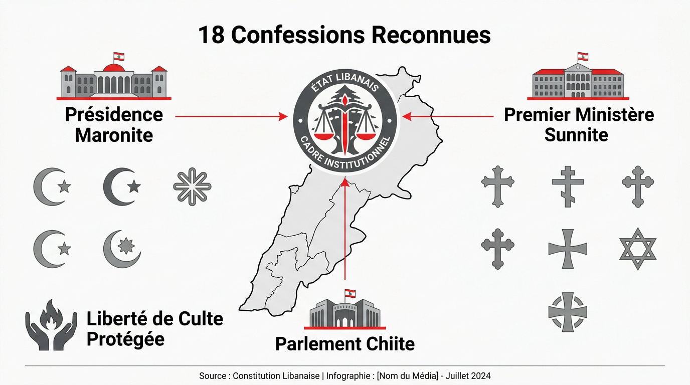 Représentation symbolique de la diversité religieuse et institutionnelle au Liban