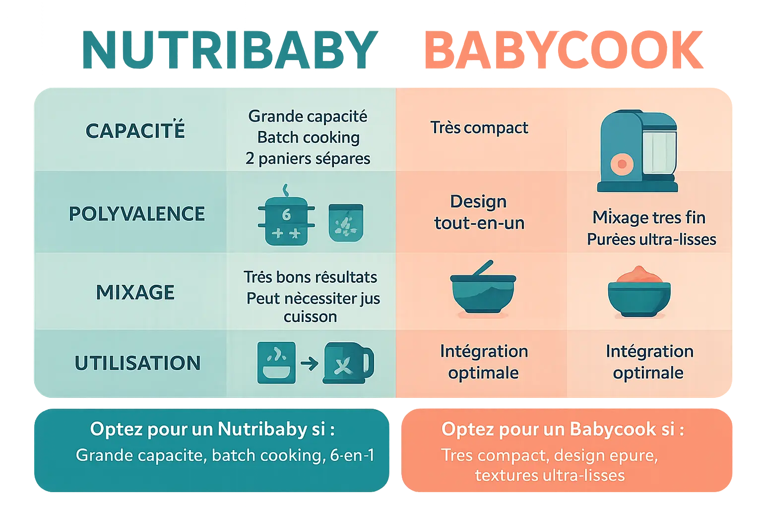 Comparatif Nutribaby et Babycook