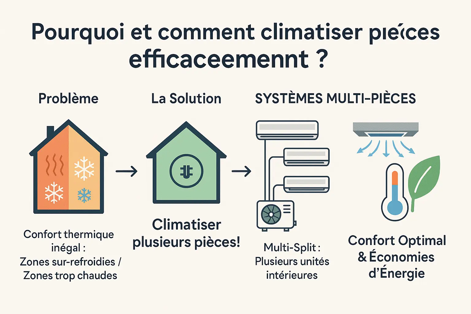 Système de climatisation multi-split avec unités murales et cassettes