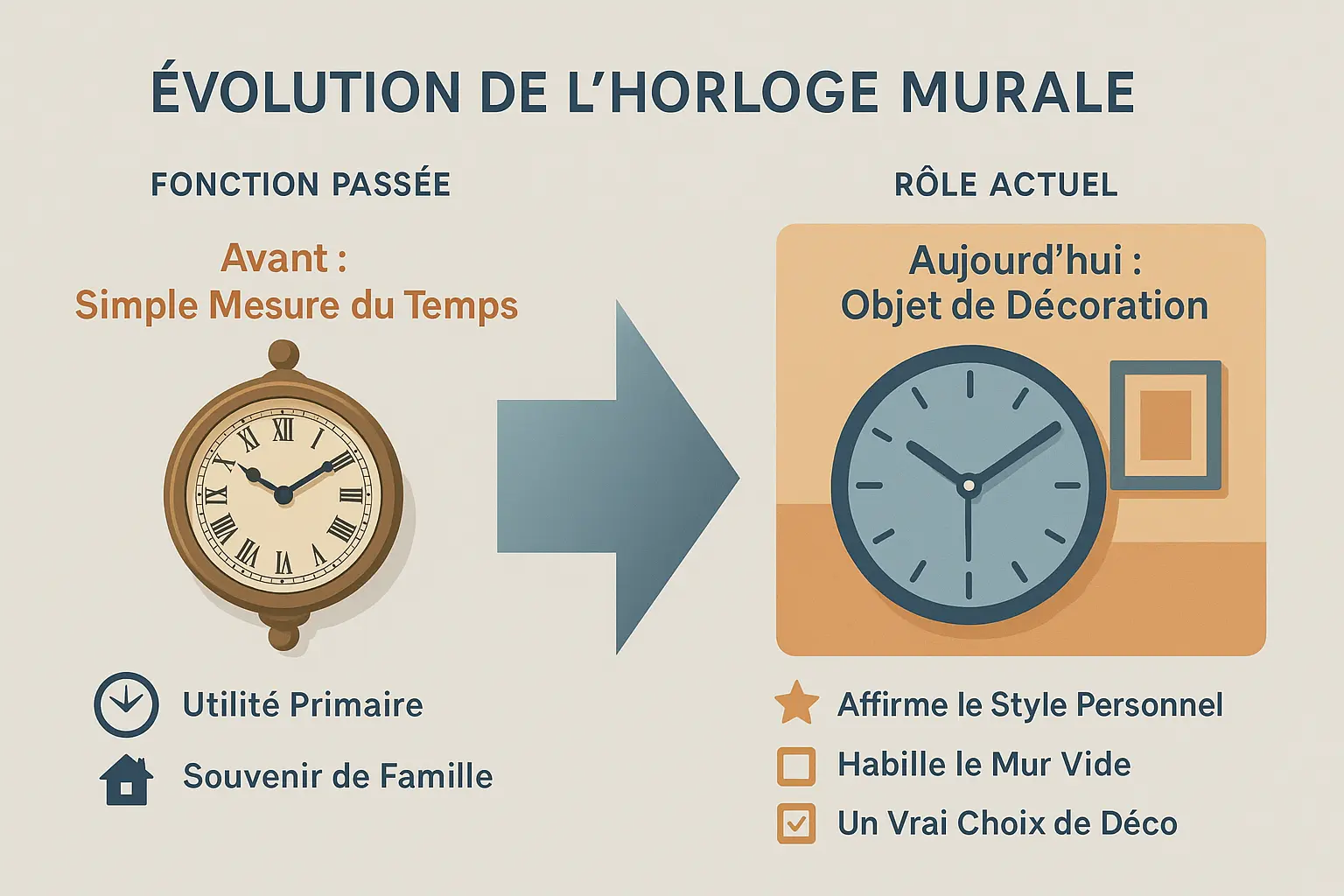 Évolution de l'horloge murale : fonction et décoration