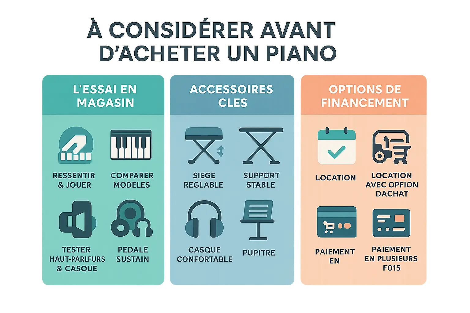 Essai de différents pianos en magasin