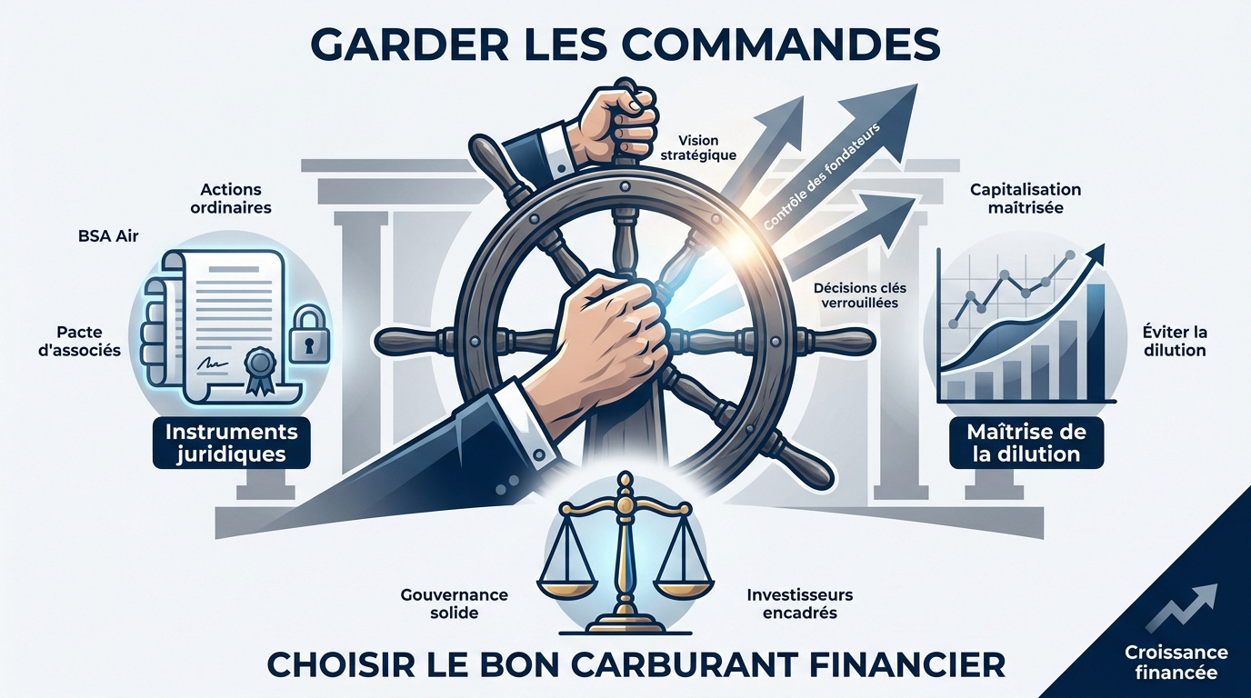 Entrepreneur pilotant sa stratégie de financement avec assurance