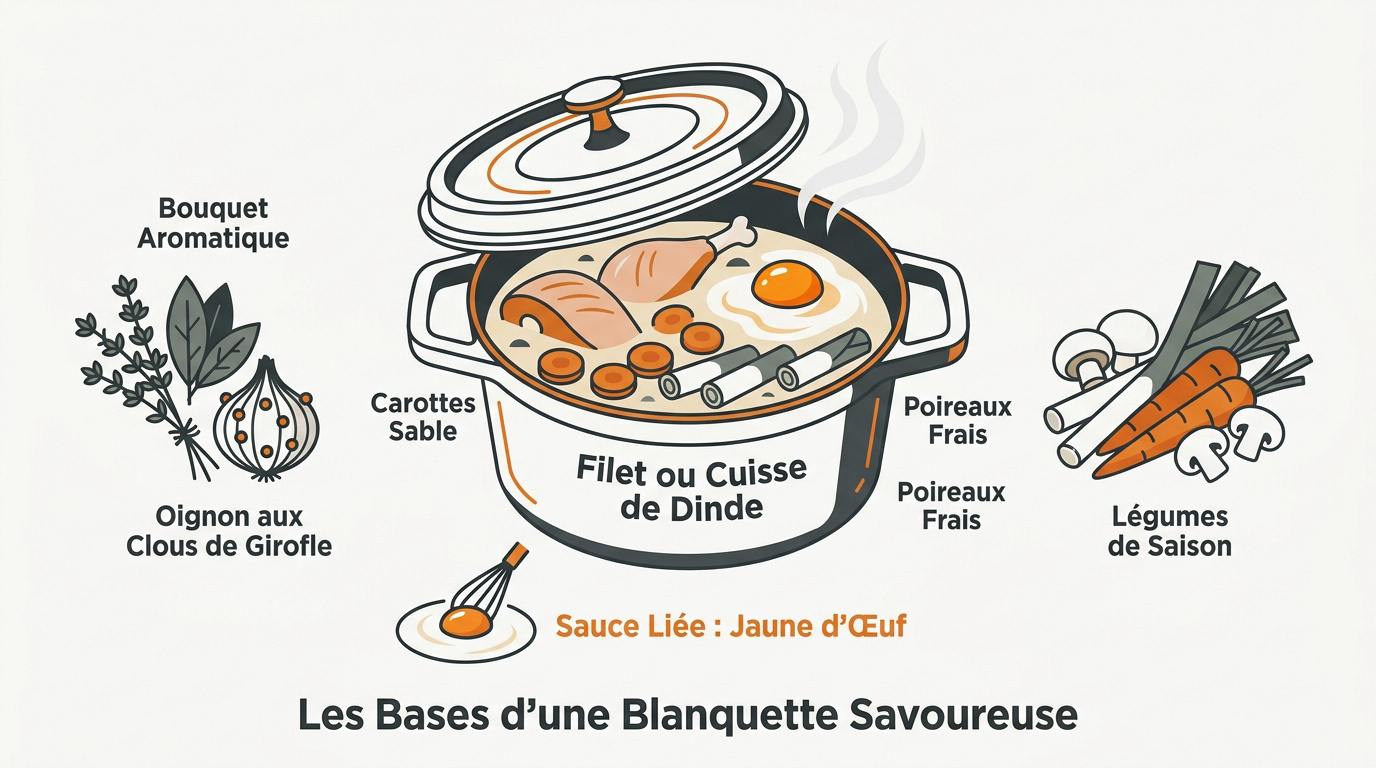 Blanquette de dinde traditionnelle en cocotte