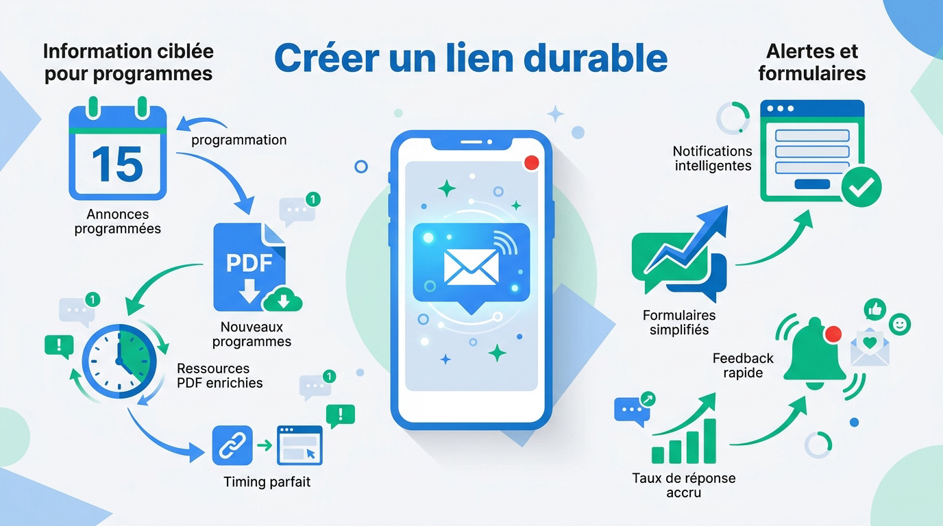 Coach sportif utilisant les notifications push pour engager ses élèves