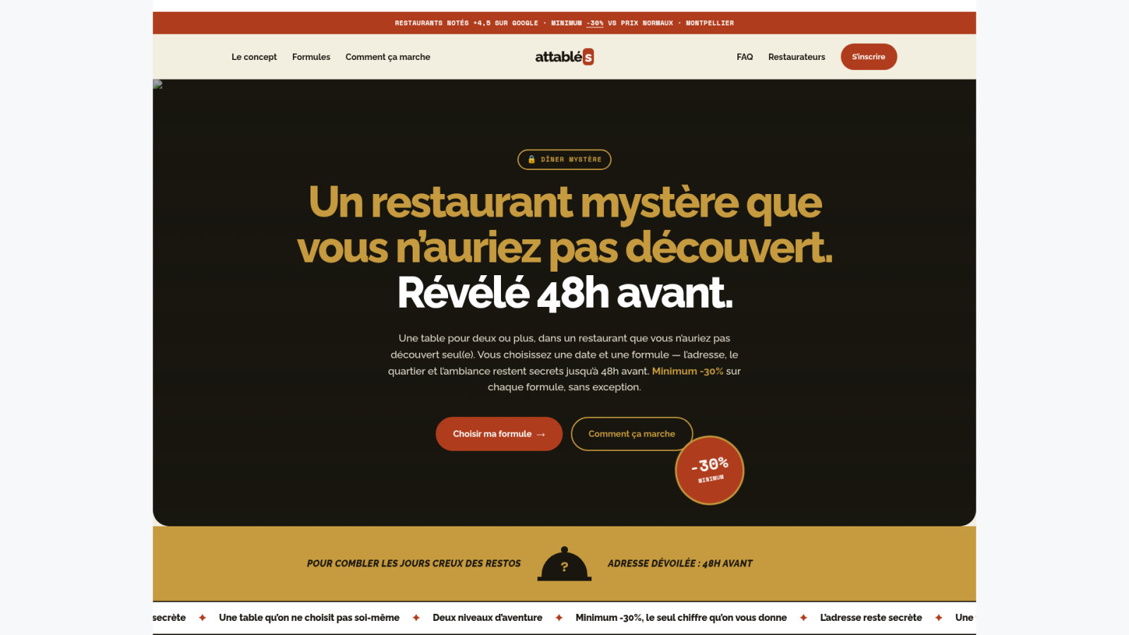 L'expérience attables.fr à Montpellier : un restaurant mystère que vous n’auriez pas découvert