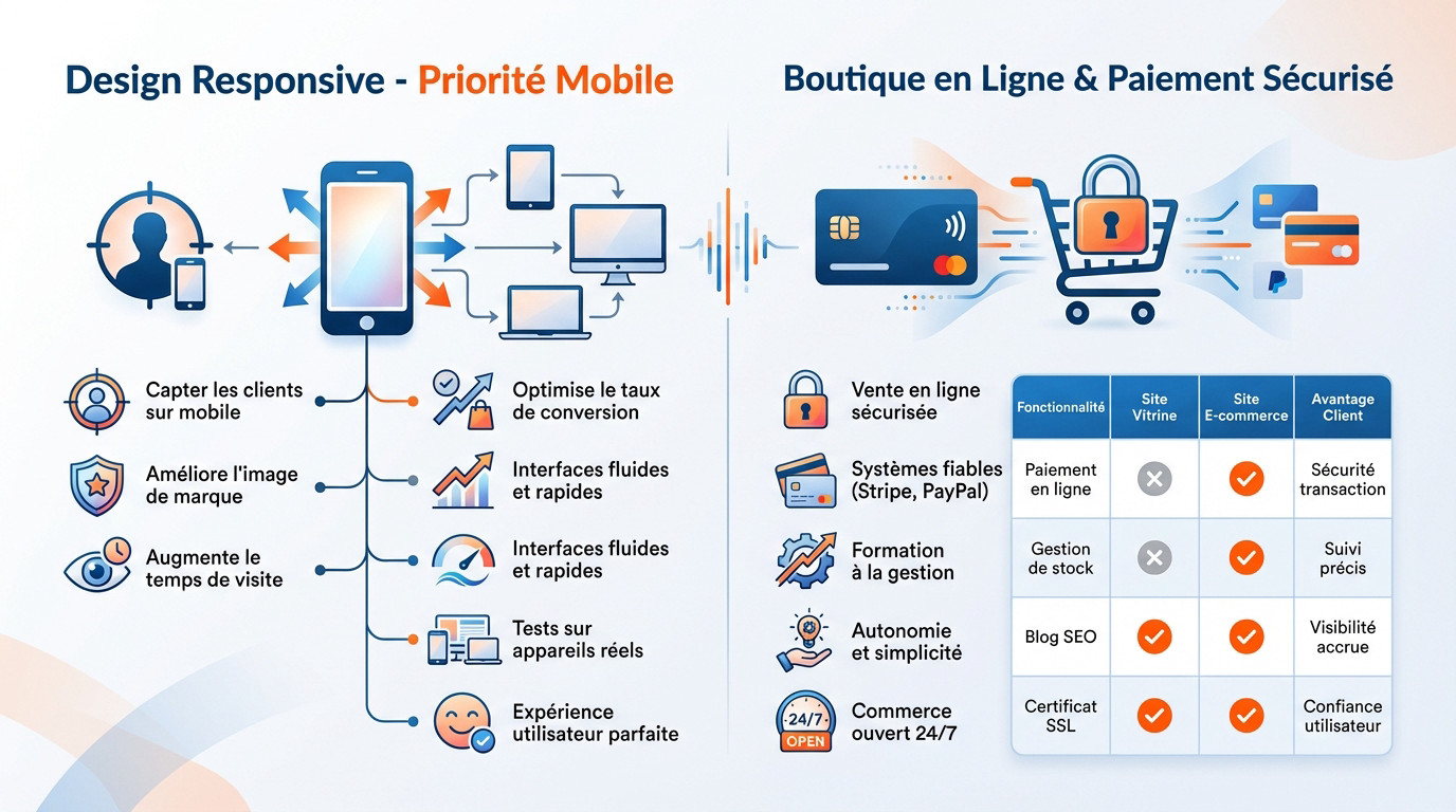 Création de site web responsive et e-commerce sécurisé