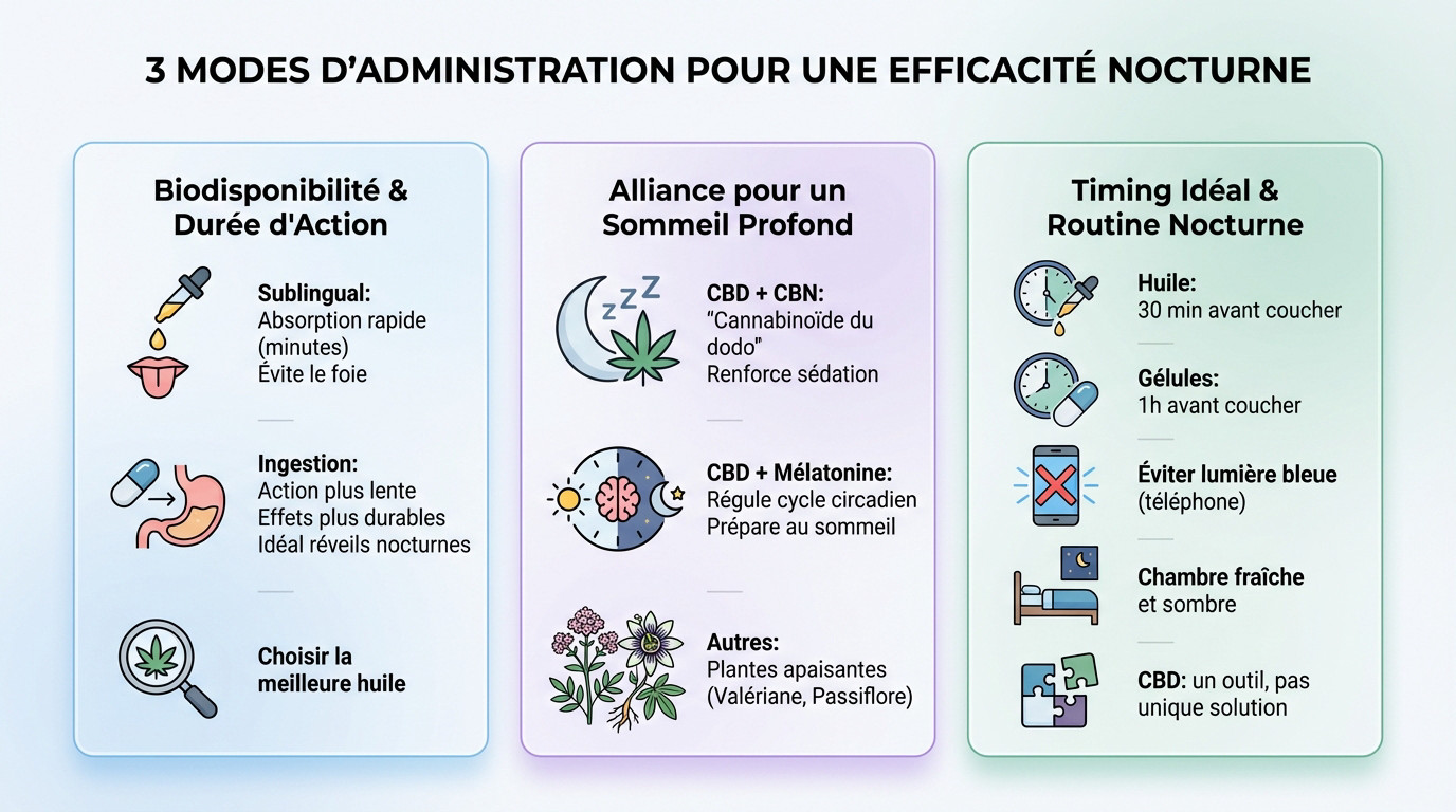 Comparaison des modes d'administration du CBD pour le sommeil