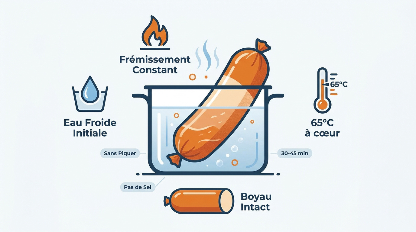 Infographie sur la cuisson du saucisson à cuire