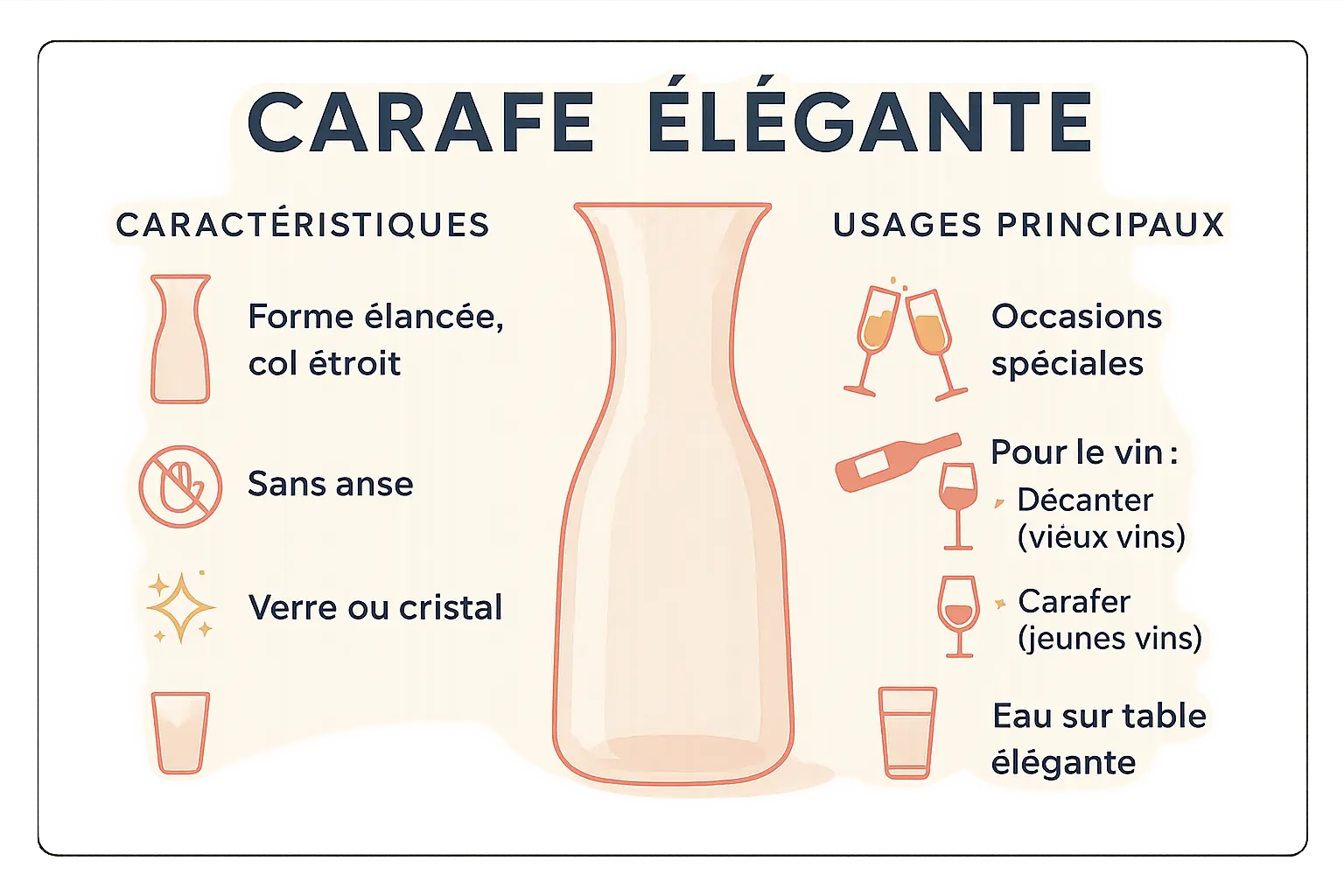 Illustration d'une carafe élégante en cristal sur une table de fête