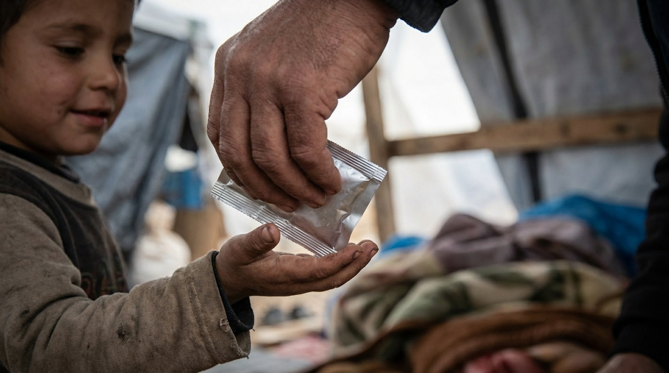 Main d'adulte tenant celle d'un enfant symbolisant le soutien à la protection de l'enfance