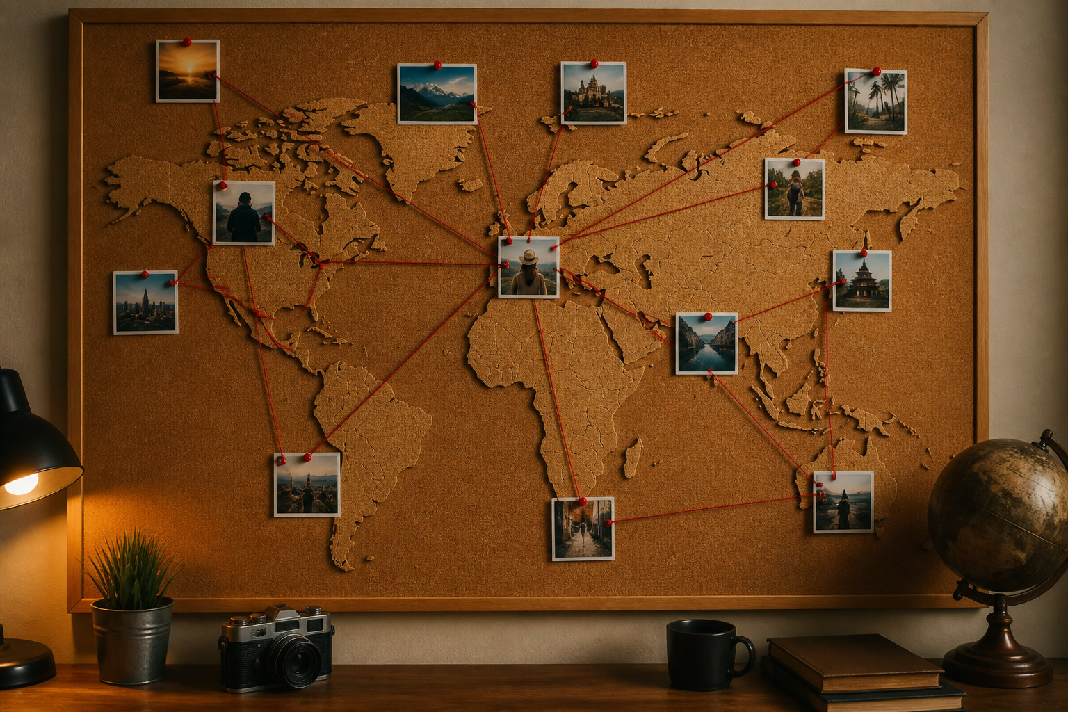 Installer une carte du monde avec des itinéraires