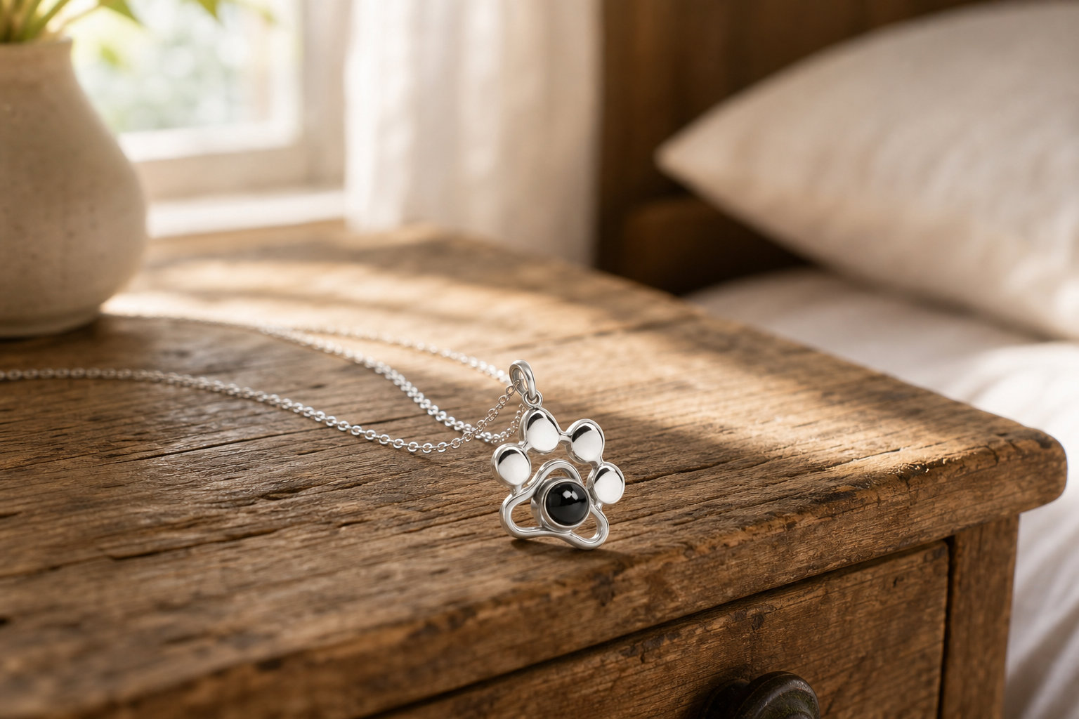 Pendentif patte de chien : projection photo personnalisé