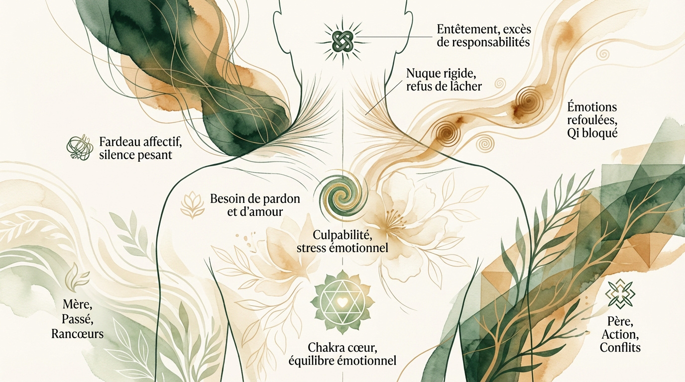 Cartographie émotionnelle des zones du dos en énergétique chinoise