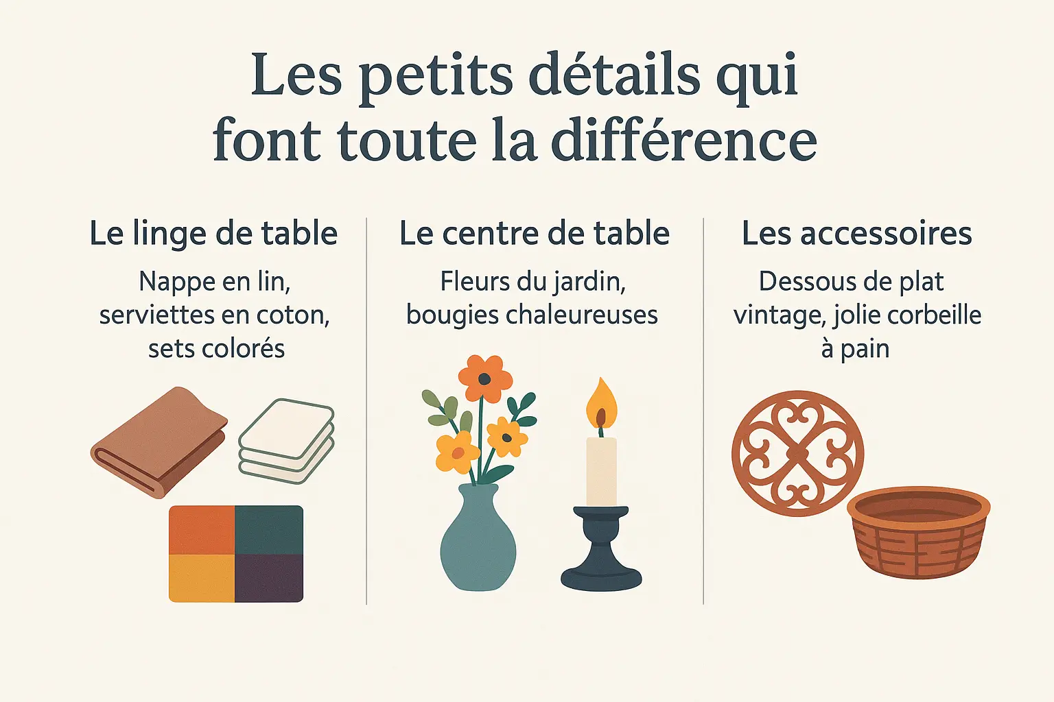 Ambiance de table avec détails élégants
