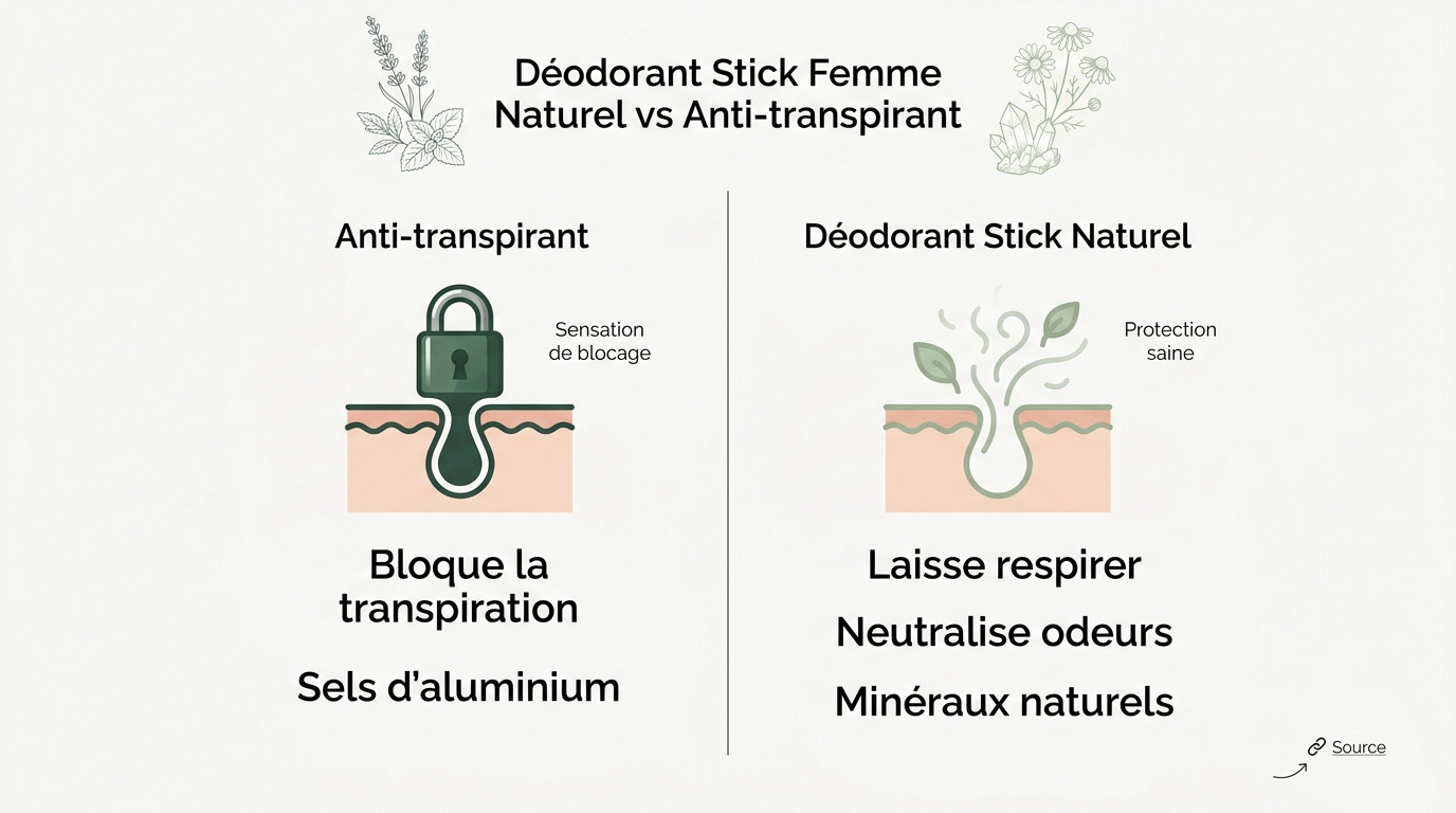 Comparaison entre un déodorant naturel et un anti-transpirant classique
