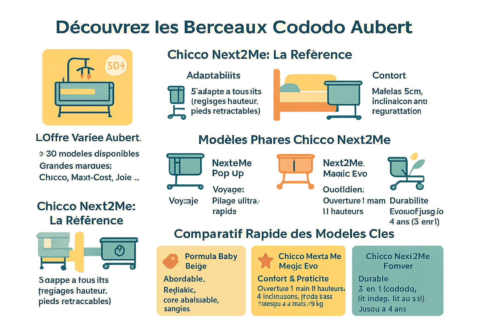Comparaison des berceaux cododo Aubert