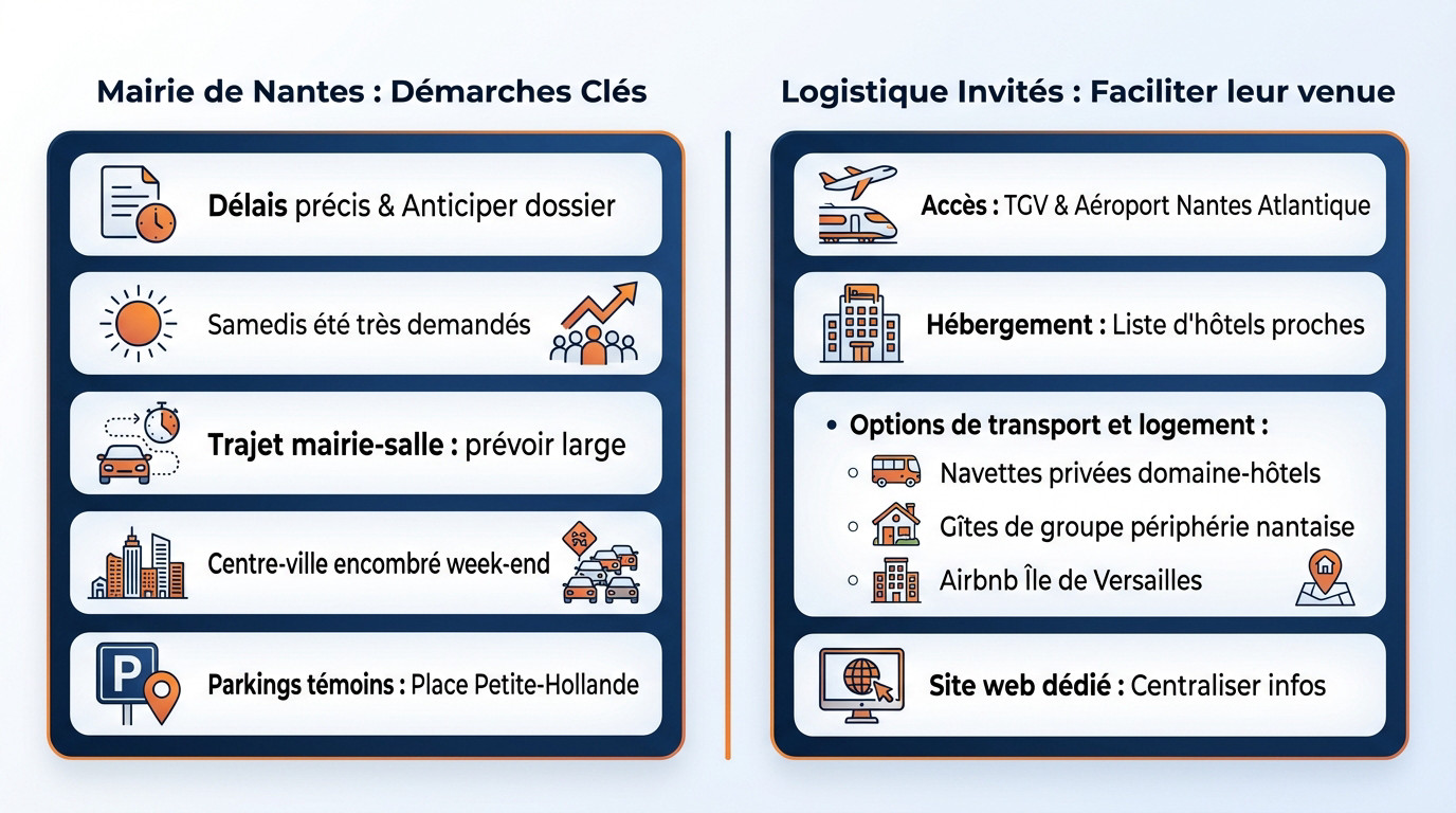 Organisation mariage mairie de Nantes et logistique invités