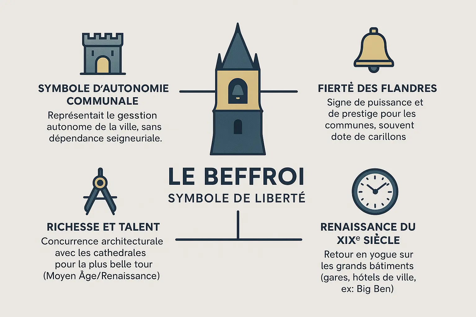 Tour horloge médiévale avec ses mécanismes d'horlogerie