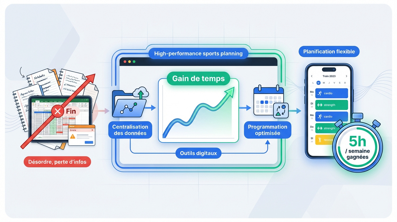 Interface digitale de planification sportive et suivi des performances sur smartphone