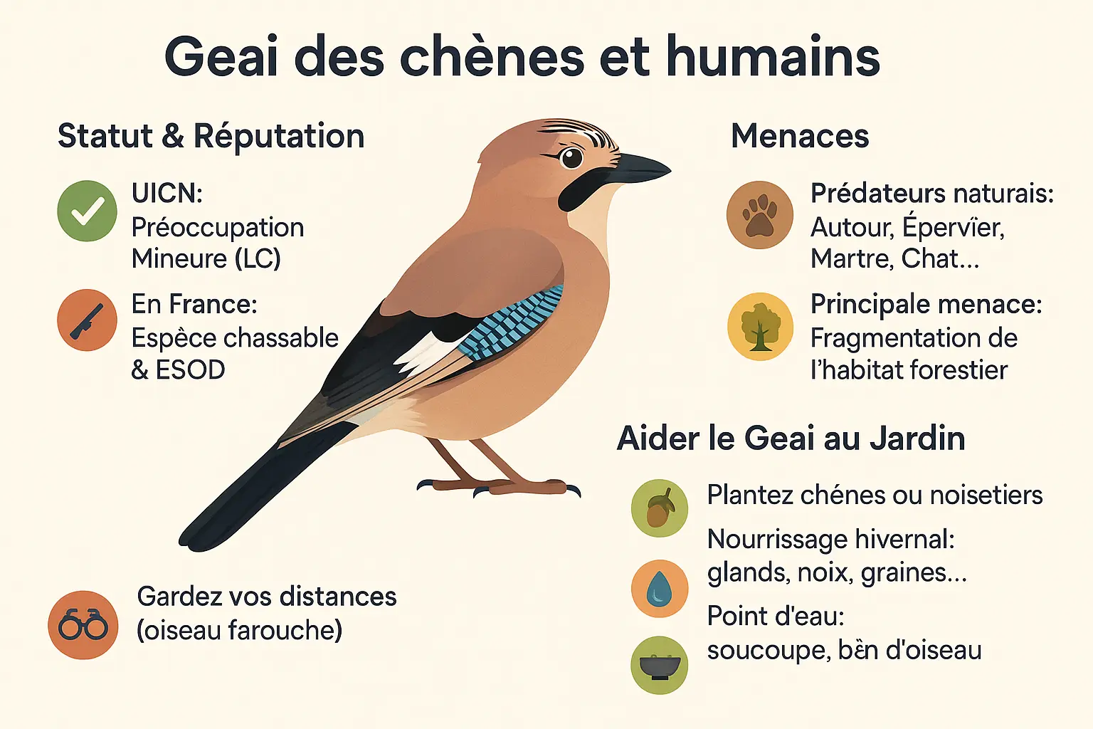 Geai des chênes dans son environnement naturel