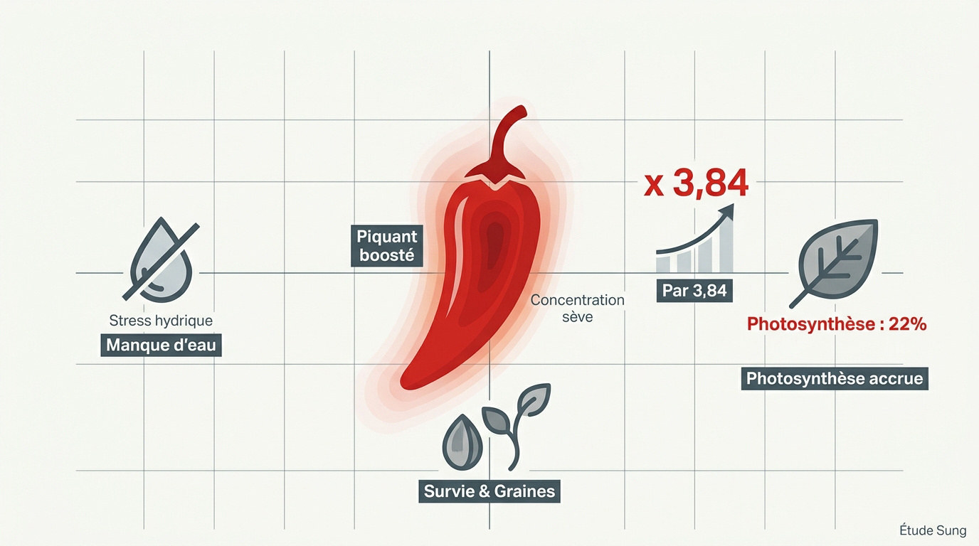Piments rouges cultivés sous stress hydrique contrôlé pour concentrer la capsaïcine