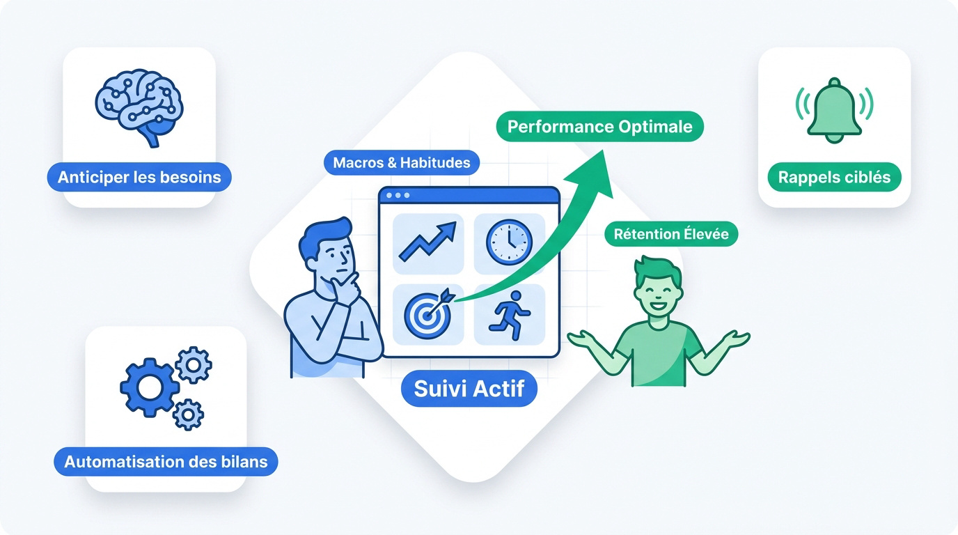 Infographie sur les indicateurs de performance et la productivité en coaching sportif