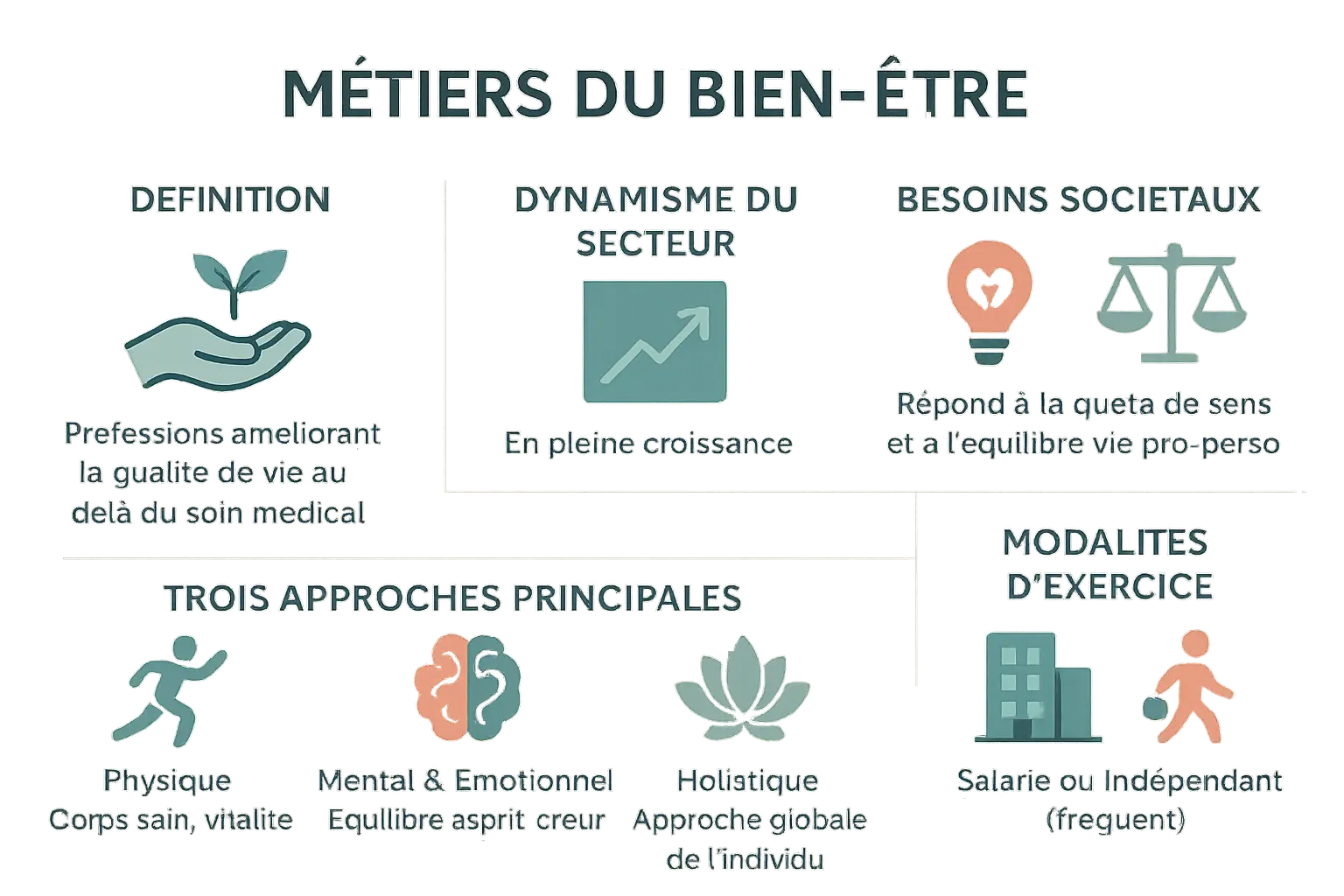 Infographie métiers du bien-être