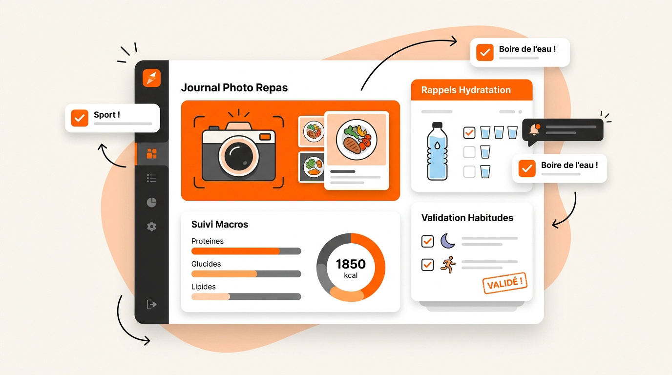 Interface mobile de suivi nutritionnel et des habitudes sportives quotidiennes
