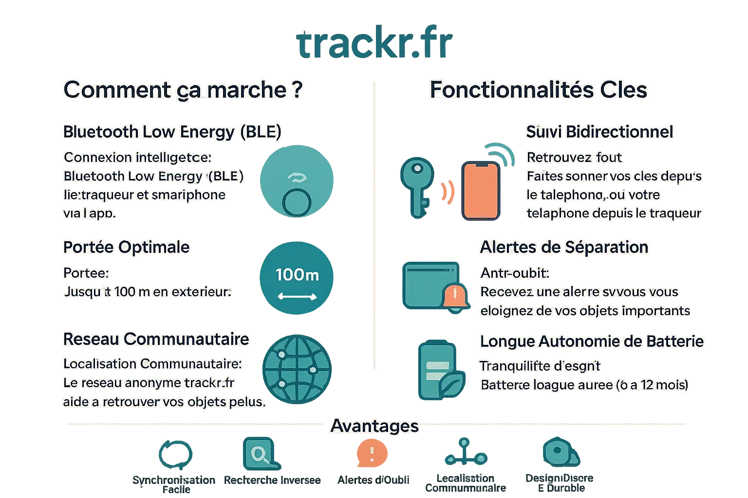 Vue d'ensemble des fonctionnalités clés de trackr.fr