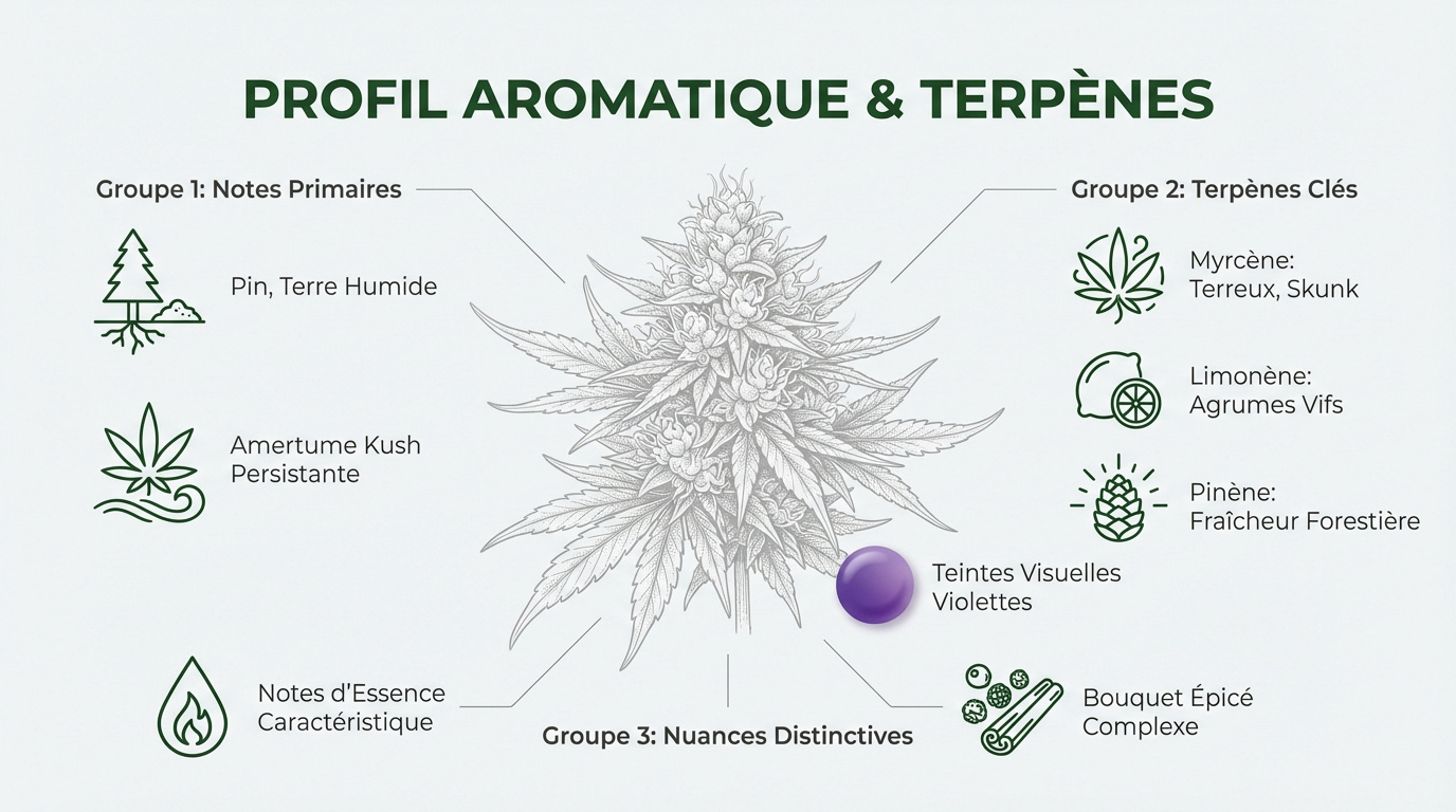 Analyse du profil aromatique et des terpènes de la fleur CBD OG Kush