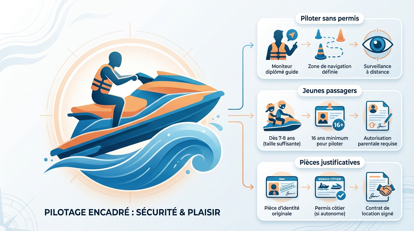 Infographie sur les règles de sécurité et le plaisir de la location de jet ski