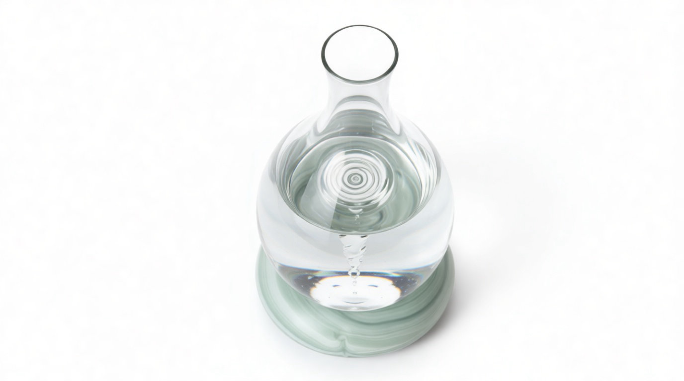 Carafe en verre avec vortex d'eau