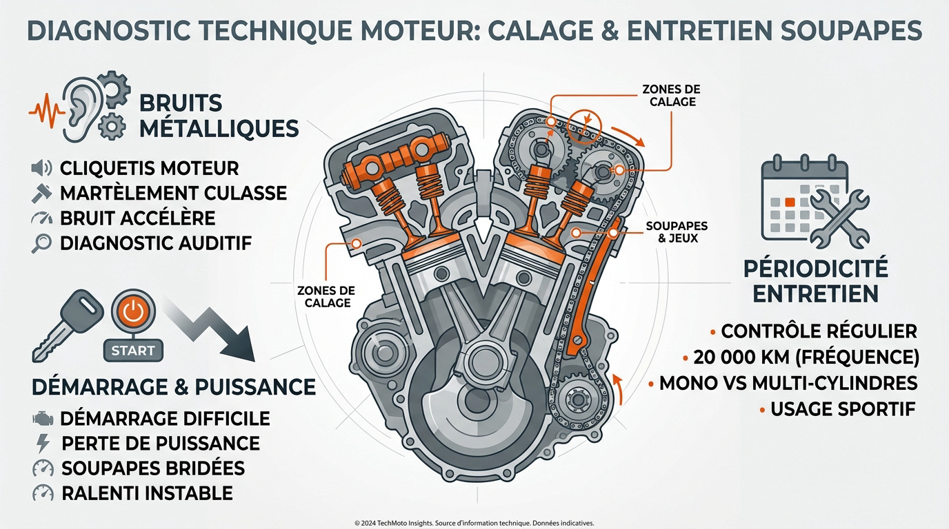 Contrôle technique du jeu aux soupapes sur un moteur de moto