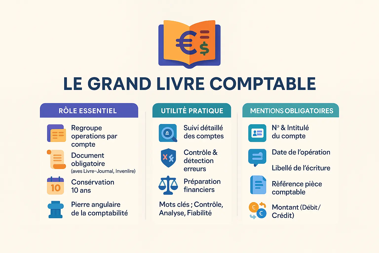Exemple de présentation du grand livre comptable