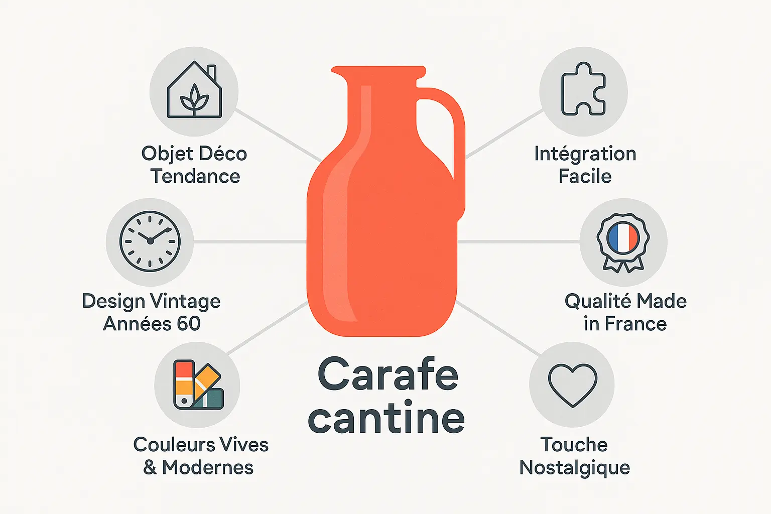 Carafe cantine vintage en verre