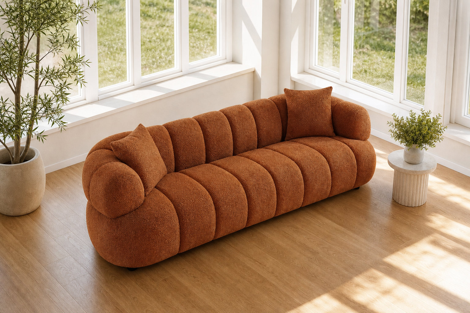 Canapé COLIANI terracotta : la chaleur d'une teinte vibrante