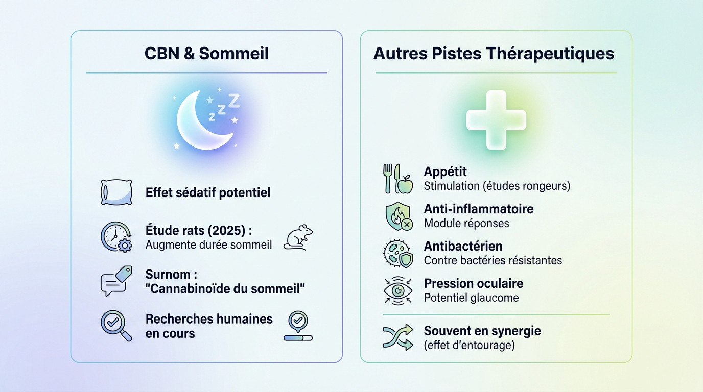 Illustration des bienfaits potentiels du CBN sur le sommeil et la santé